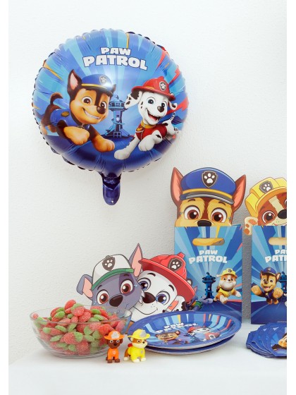 BLUE ROUND MYLAR BALLOON PAW PATROL © DIA 43CM