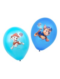 SET 6 BALLONS LATEX 2 ASSORTIS BLAU PAW PATROL © DIA 27CM