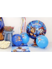 SET 6 BALLONS LATEX 2 ASSORTIS BLAU PAW PATROL © DIA 27CM