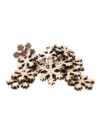 SACHET 20 FLOCONS BOIS NATUREL VINTAGE 5CM