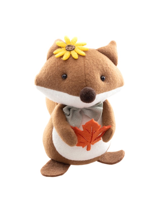 FUCHS STOFF FLORA BRUN/BLANC 11CM X 10CM X 15CM