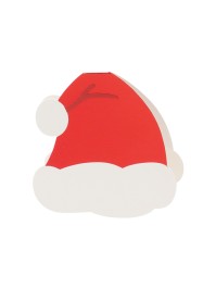 6 TISCHKARTEN ROT METALL WEIHNACHTSMÜTZE 6CM X 7CM