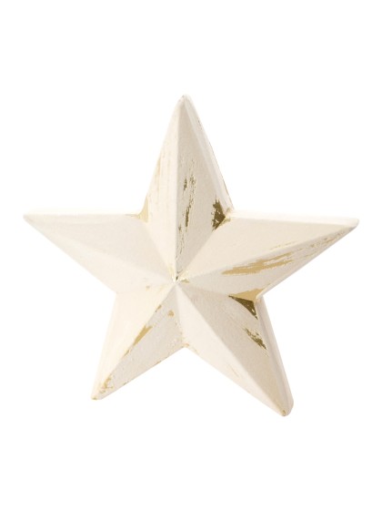 STERN HOLZ ASPECT SAMT WEISS BLATT D\'OR 23CM X 8CM X 24CM