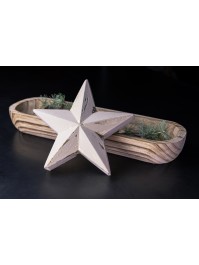 STERN HOLZ ASPECT SAMT WEISS BLATT D\'OR 23CM X 8CM X 24CM