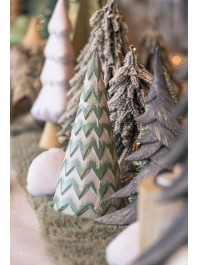 SAPIN BOIS SUMMIT BICOLORE VERT TENDRE / BLANC DIA 9CM X 20CM