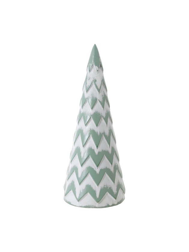 SAPIN BOIS SUMMIT BICOLORE VERT TENDRE / BLANC DIA 13.5CM X 35CM