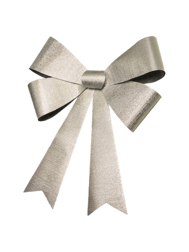 1 SCHLEIFE SILBER GLÄNZEND RIESEN 71CM X 86CM