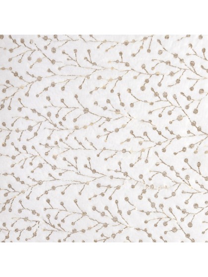 TISCHLÄUFER KUNSTFELL WEISS TWIGS IMPRESSION GOLD MATT 28CM X 3M