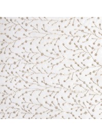 WHITE FUR TABLE RUNNER MATT GOLD TWIGS PRINTING 28CM X 3M