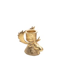 RESIN GOLDEN MOOSE CANDLEHOLDER 13.5CM X 14CM X 14CM