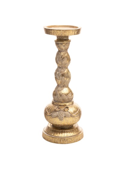 RESIN GOLDEN CANDLEHOLDER PINECONE DIA 12.5CM X 30CM