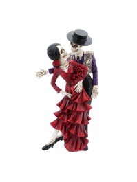 POLYRESIN SKELETON COUPLE DAY OF THE DEAD 20CM X 12CM X 40CM HT 