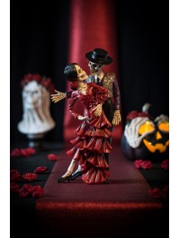COUPLE SQUELETTE POLYRESINE DAY OF THE DEAD 20CM X 12CM X 40CM