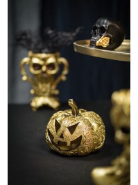 GOLDEN BAROQUE POLYRESIN PUMPKIN 21CM X 21CM X 18CM 