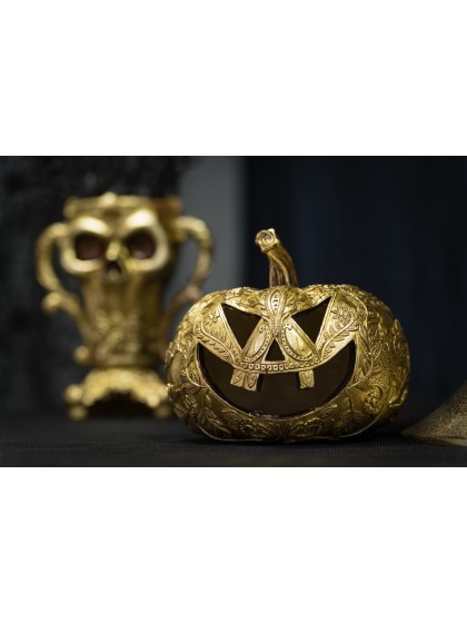 GOLDEN BAROQUE POLYRESIN PUMPKIN 21CM X 21CM X 18CM 