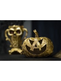 GOLDEN BAROQUE POLYRESIN PUMPKIN 21CM X 21CM X 18CM 