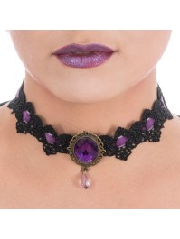 VIOLET GOTHIC LACE CHOKER/NECKLACE 