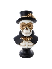 BUSTE RESINE SQUELETTE DORE HOMME 23.5CM X 18.5CM X 42.5CM