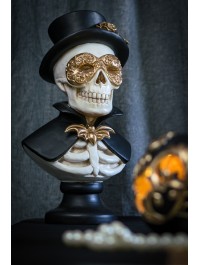 BUSTE KUNSTHARZ SKELETT GOLD MANN 23.5CM X 18.5CM X 42.5CM