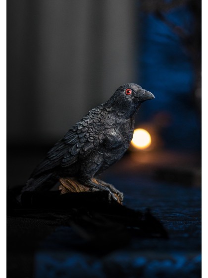 BLACK RESIN RAVEN 17CM X 7.5CM X 13.5CM 
