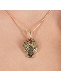 GOLDEN VAMPIRE NECKLACE PENDANT 4CM X 2CM/ CHAIN 45CM