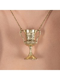GOLDEN CUP NECKLACE PENDANT 5CM X 3.6CM / CHAIN 50CM