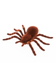 BROWN FLOCKED SPIDER 18CM X 11.5CM X 3.5CM