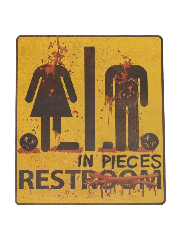 AUTOCOLLANT HALLOWEEN POUR PORTE DE TOILETTES 43CM X 30CM