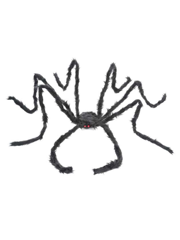 GIANT BLACK PLUSH SPIDER 2M X 24CM
