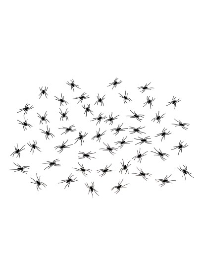 SET OF 50 BLACK PE SPIDERS 3.7CM X 2CM 