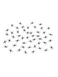 SET OF 50 BLACK PE SPIDERS 3.7CM X 2CM 