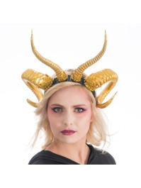 SERRE TETE MALEFIQUE DOUBLE CORNES OR 