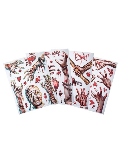 HALLOWEEN WINDOW DECO BLOODY HANDS - 4 ASS 29CM X 36CM