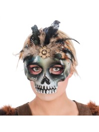 MASQUE TETE DE MORT AVEC PLUMES 
