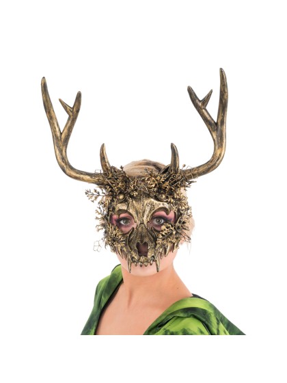 MASKE SKELETT AUS HIRSCH GOLD 
