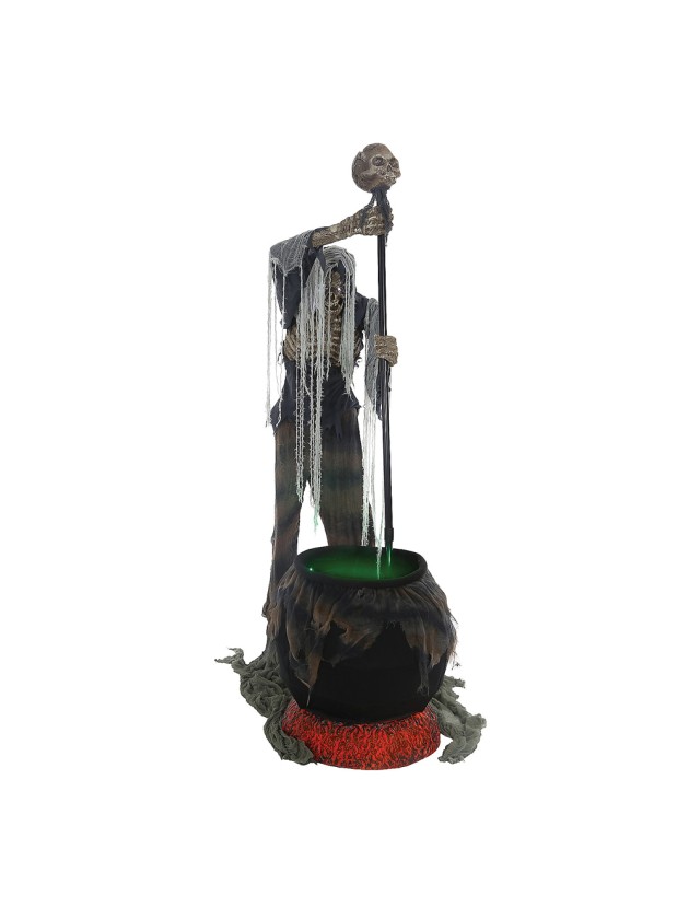 SCARY SKELETON AND CAULDRON ANIMATED FIGURE 180CM