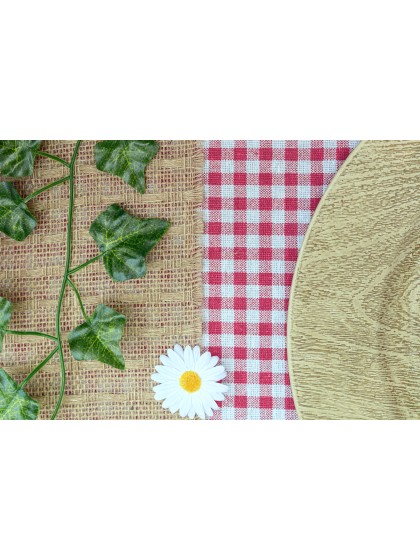 CHEMIN DE TABLE JUTE NATUREL QUADRI 28CM X 3M