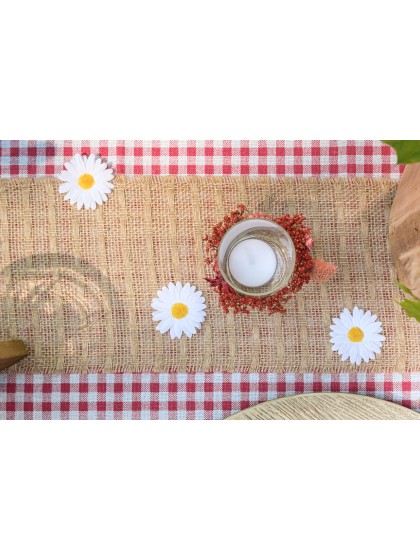 RUBAN JUTE NATUREL QUADRI 15CM X 3M