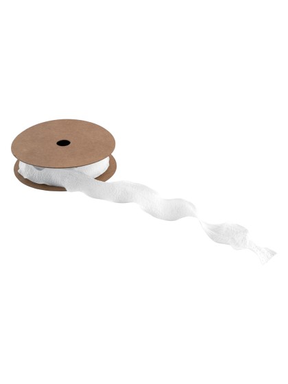 WHITE WRINKLE RIBBON 2.5CM X 10M