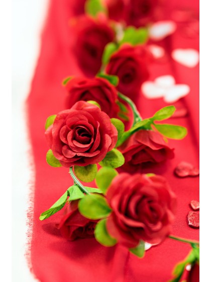 GIRLANDE KLEIN ROSA ROT 220CM