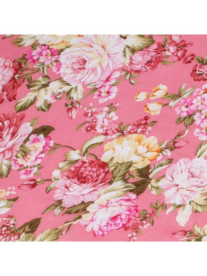 PINK FLOWERS FABRIC TABLE RUNNER 28CM X 3M