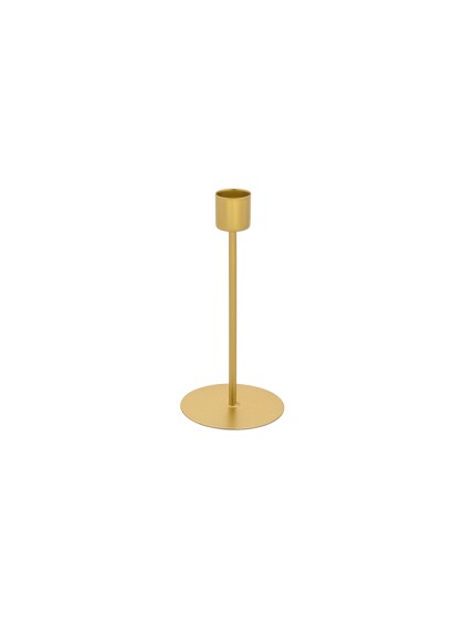SHINY GOLD METAL CANDLE HOLDER DIA 7CM X 15CM