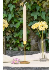 SHINY GOLD METAL CANDLE HOLDER DIA 7CM X 15CM