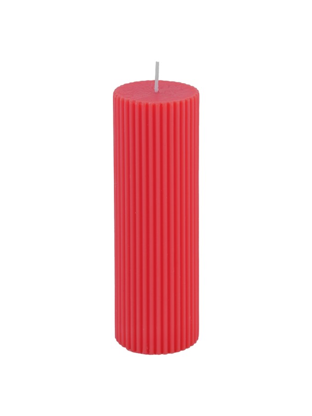 PINK LADY FLUTED PILLAR CANDLE DIA 5CM X 15CM