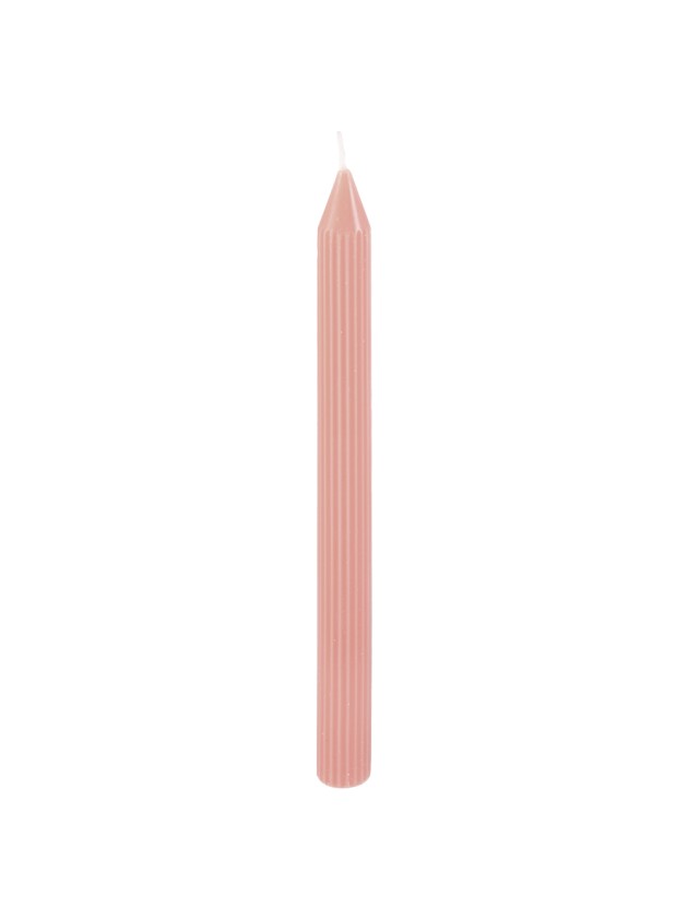 SET 2 FACKELKERZEN GERIEFELT ROSA WATER DIA 2.2CM X 25CM