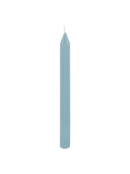 SET 2 PASTEL BLUE FLUTED DINNER CANDLES DIA 2.2CM X 25CM