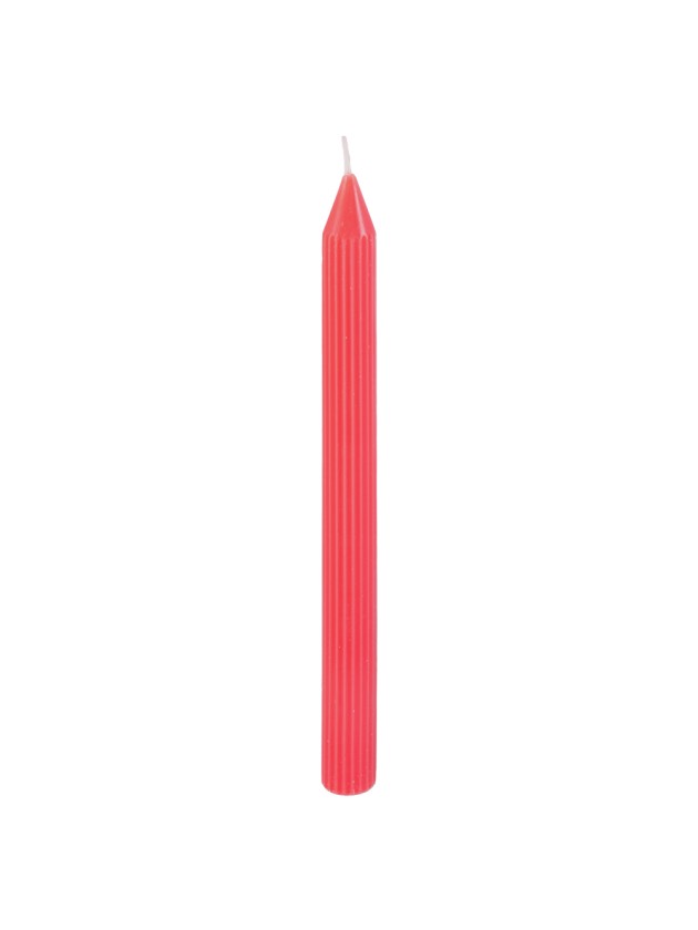 SET 2 PINK LADY FLUTED DINNER CANDLES DIA 2.2CM X 25CM