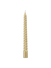 SET 4 GOLD SPIRAL TAPER CANDLES 6H DIA 2.2CM X 25CM