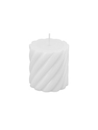 SÄULENKERZE GEDREHT WEISS DIA 7CM X 7.5CM