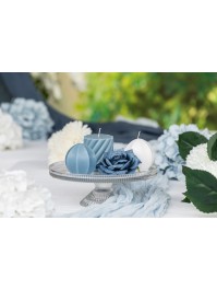 SÄULENKERZE GEDREHT BLAU STAHL DIA 7CM X 7.5CM
